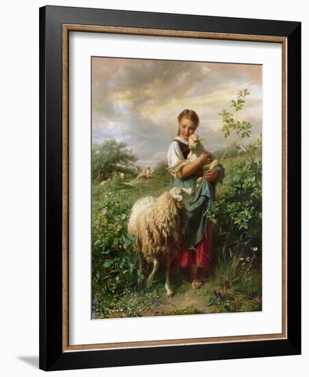 The Shepherdess, 1866-Johann Baptist Hofner-Framed Giclee Print