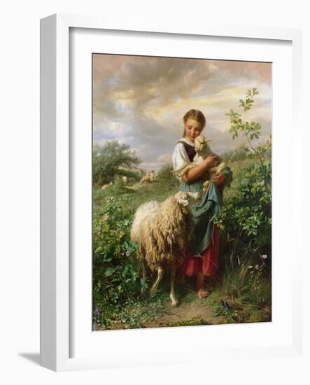 The Shepherdess, 1866-Johann Baptist Hofner-Framed Giclee Print