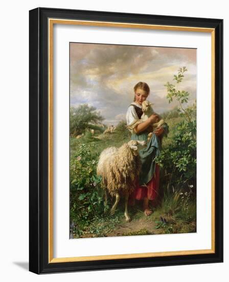 The Shepherdess, 1866-Johann Baptist Hofner-Framed Giclee Print