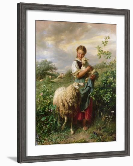 The Shepherdess, 1866-Johann Baptist Hofner-Framed Giclee Print