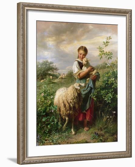 The Shepherdess, 1866-Johann Baptist Hofner-Framed Giclee Print