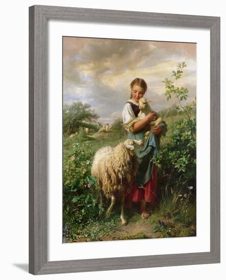 The Shepherdess, 1866-Johann Baptist Hofner-Framed Giclee Print