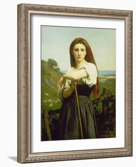 The Shepherdess, 1868-William Adolphe Bouguereau-Framed Giclee Print