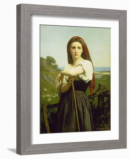 The Shepherdess, 1868-William Adolphe Bouguereau-Framed Giclee Print