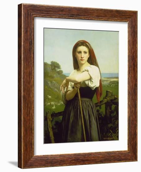 The Shepherdess, 1868-William Adolphe Bouguereau-Framed Giclee Print