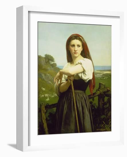 The Shepherdess, 1868-William Adolphe Bouguereau-Framed Giclee Print