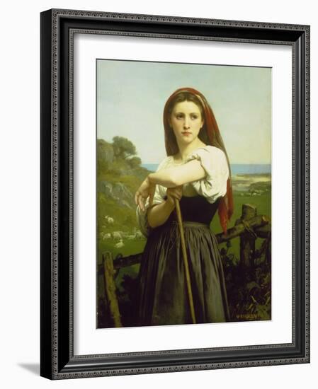 The Shepherdess, 1868-William Adolphe Bouguereau-Framed Giclee Print