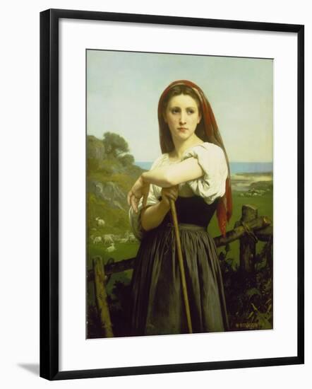 The Shepherdess, 1868-William Adolphe Bouguereau-Framed Giclee Print