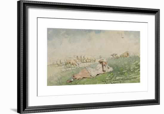 The Shepherdess-Winslow Homer-Framed Premium Giclee Print