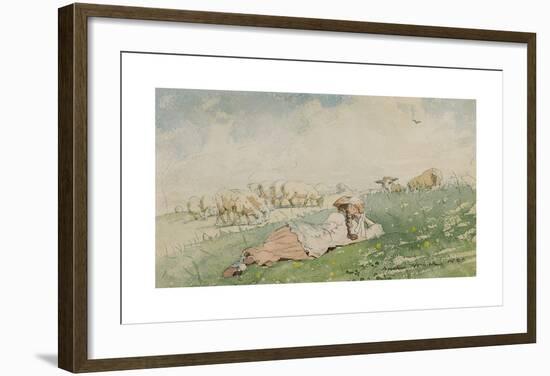 The Shepherdess-Winslow Homer-Framed Premium Giclee Print