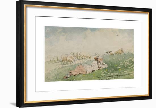 The Shepherdess-Winslow Homer-Framed Premium Giclee Print