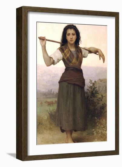 The Shepherdess-William Adolphe Bouguereau-Framed Art Print