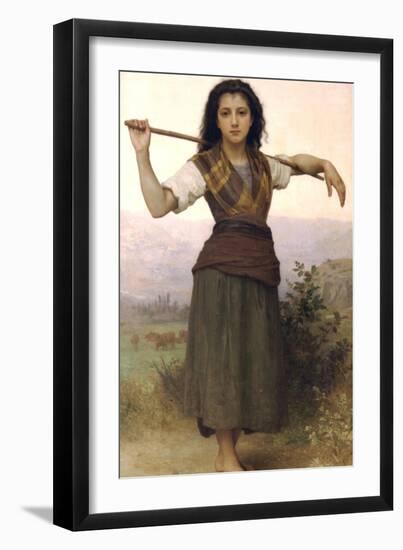 The Shepherdess-William Adolphe Bouguereau-Framed Art Print