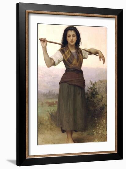 The Shepherdess-William Adolphe Bouguereau-Framed Premium Giclee Print