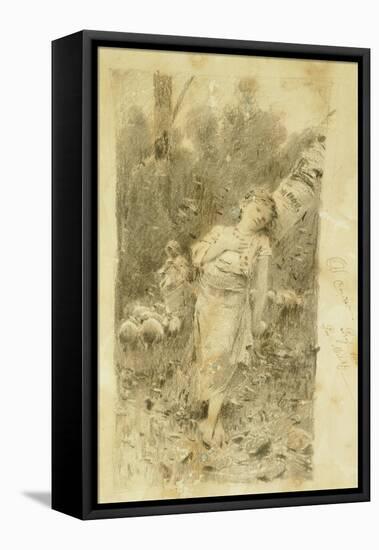 The Shepherdess-Francesco Paolo Michetti-Framed Premier Image Canvas