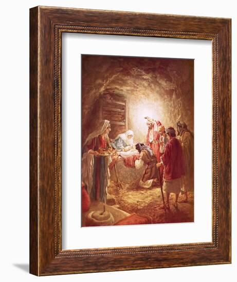 The Shepherds Finding the Infant Christ Lying in a Manger-William Brassey Hole-Framed Giclee Print