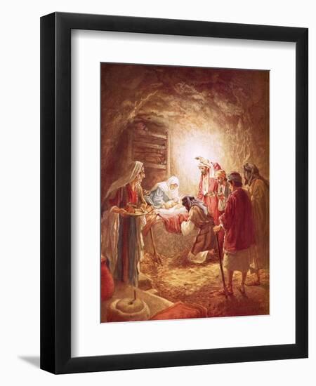 The Shepherds Finding the Infant Christ Lying in a Manger-William Brassey Hole-Framed Giclee Print
