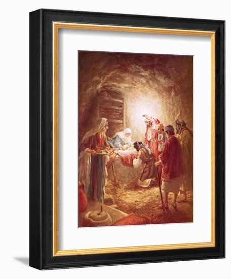 The Shepherds Finding the Infant Christ Lying in a Manger-William Brassey Hole-Framed Giclee Print