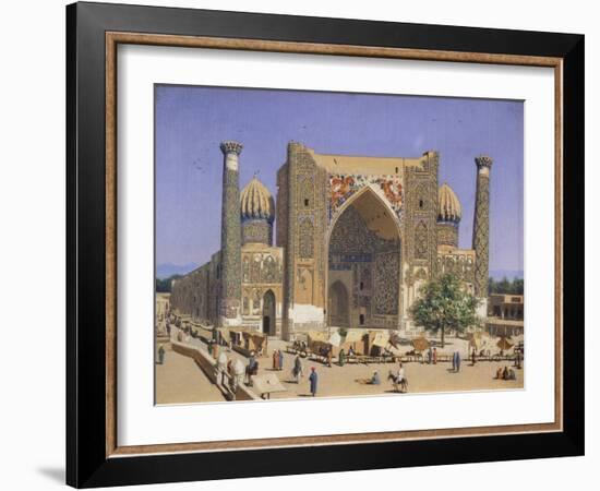 The Sherdar Madrasah at the Registan Square in Samarkand, 1869-1870-Vasili Vasilyevich Vereshchagin-Framed Giclee Print