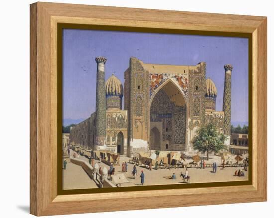 The Sherdar Madrasah at the Registan Square in Samarkand, 1869-1870-Vasili Vasilyevich Vereshchagin-Framed Premier Image Canvas