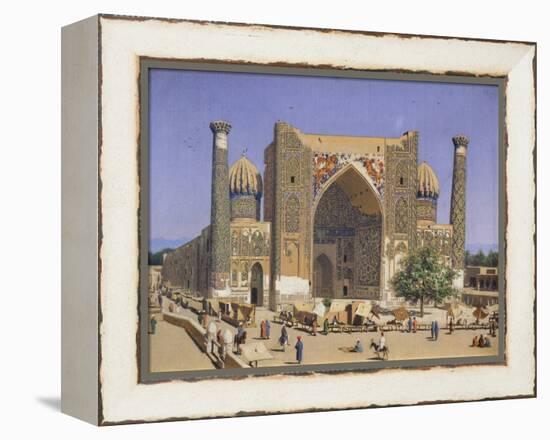 The Sherdar Madrasah at the Registan Square in Samarkand, 1869-1870-Vasili Vasilyevich Vereshchagin-Framed Premier Image Canvas