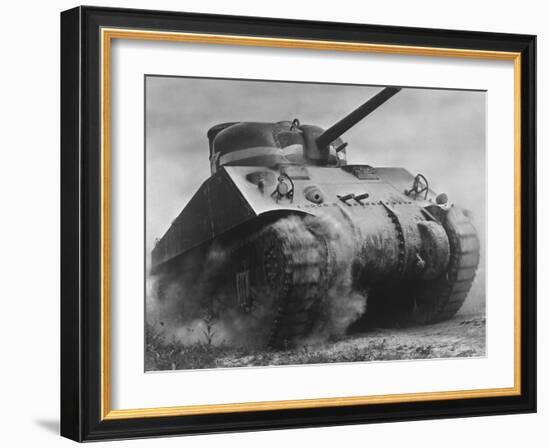 The Sherman Tank Was the Primary Battle Tank of the U. S. and Western Allies from 1942-45-null-Framed Photo