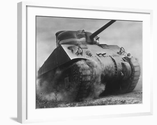 The Sherman Tank Was the Primary Battle Tank of the U. S. and Western Allies from 1942-45-null-Framed Photo