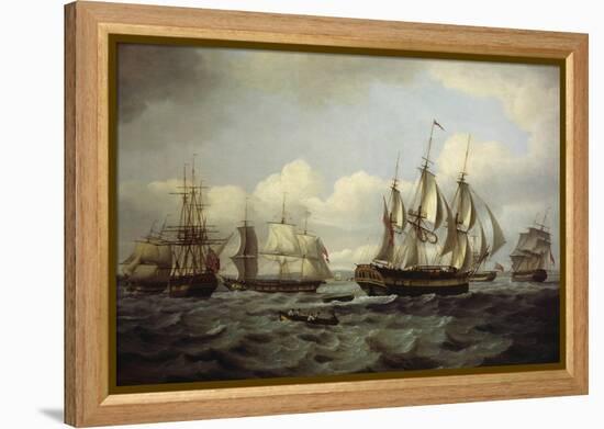 The Ship Castor and Other Vessels in Choppy Sea, 1802-Thomas Luny-Framed Premier Image Canvas