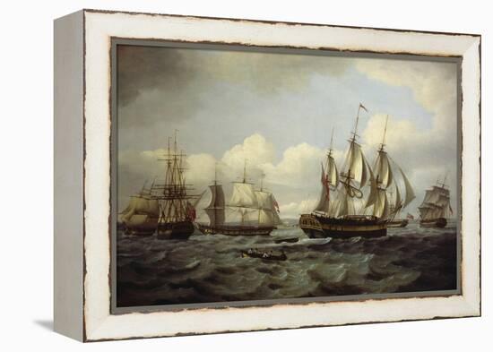 The Ship Castor and Other Vessels in Choppy Sea, 1802-Thomas Luny-Framed Premier Image Canvas