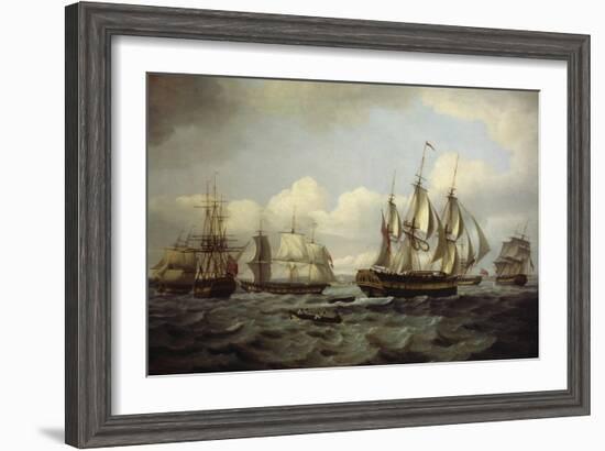 The Ship Castor and Other Vessels in Choppy Sea, 1802-Thomas Luny-Framed Giclee Print