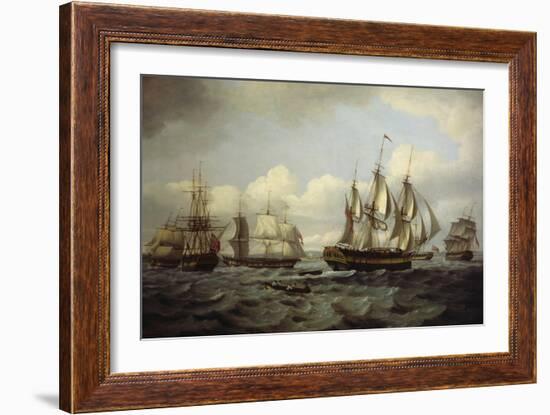 The Ship Castor and Other Vessels in Choppy Sea, 1802-Thomas Luny-Framed Giclee Print