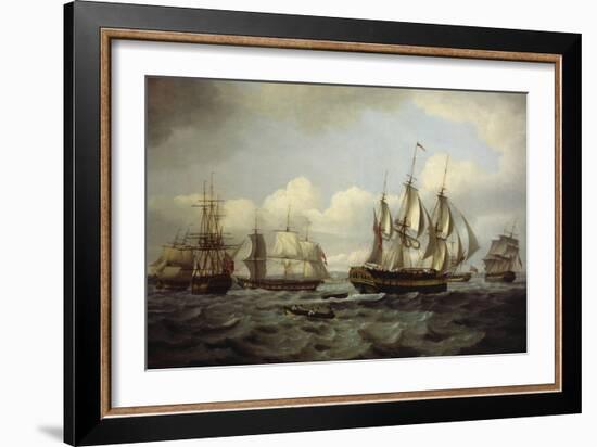 The Ship Castor and Other Vessels in Choppy Sea, 1802-Thomas Luny-Framed Giclee Print