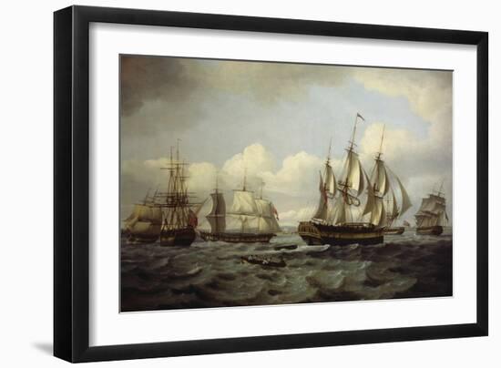 The Ship Castor and Other Vessels in Choppy Sea, 1802-Thomas Luny-Framed Giclee Print