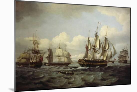 The Ship Castor and Other Vessels in Choppy Sea, 1802-Thomas Luny-Mounted Giclee Print
