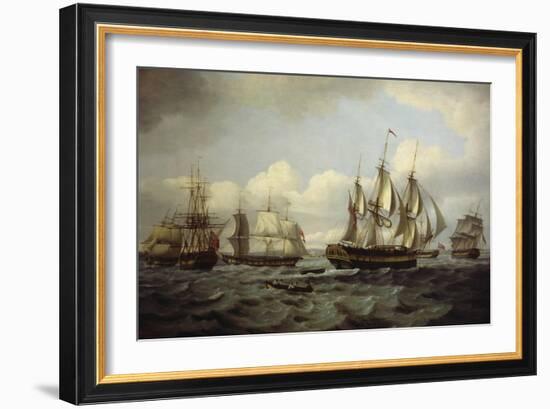 The Ship Castor and Other Vessels in Choppy Sea, 1802-Thomas Luny-Framed Giclee Print