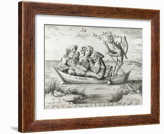 The Ship of Fools, Engraved by Pieter Ven Der Heyden, 1559-Hieronymus Bosch-Framed Giclee Print