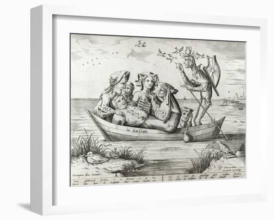 The Ship of Fools, Engraved by Pieter Ven Der Heyden, 1559-Hieronymus Bosch-Framed Giclee Print