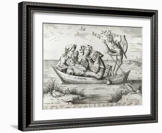 The Ship of Fools, Engraved by Pieter Ven Der Heyden, 1559-Hieronymus Bosch-Framed Giclee Print