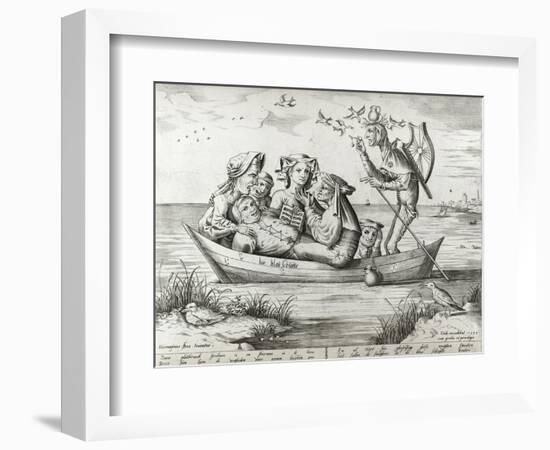 The Ship of Fools, Engraved by Pieter Ven Der Heyden, 1559-Hieronymus Bosch-Framed Giclee Print