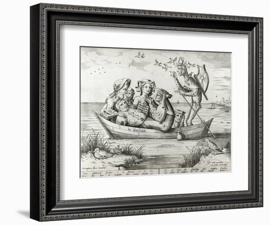 The Ship of Fools, Engraved by Pieter Ven Der Heyden, 1559-Hieronymus Bosch-Framed Giclee Print