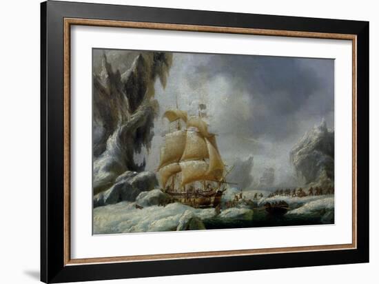 The Ship of Jules Dumont D'Urville Stuck in an Ice Floe in Antarctica-Louis Garneray-Framed Giclee Print