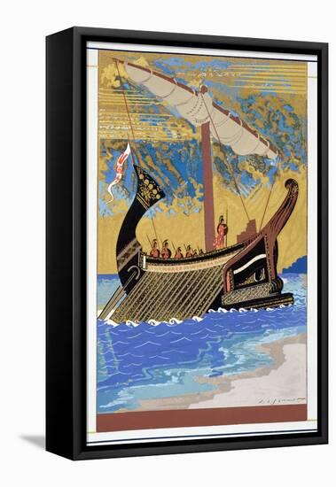 The Ship of Odysseus, from 'Homer: The Odessy', Published Paris 1930-33-Francois-Louis Schmied-Framed Premier Image Canvas