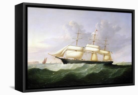 The Ship 'Palestine', with Full Sail, Bearing the Flag of the United States (United States) of Amer-Samuel Walters-Framed Premier Image Canvas