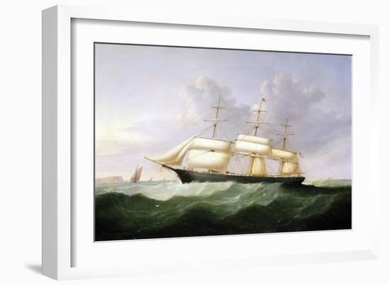 The Ship 'Palestine', with Full Sail, Bearing the Flag of the United States (United States) of Amer-Samuel Walters-Framed Giclee Print