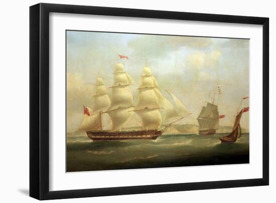 The Ship 'Roxburgh Castle' with the Ship 'Sir Edward Paget', off the Coast of Dover (England), With-William John Huggins-Framed Giclee Print