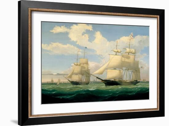 The Ships 'Winged Arrow' and 'Southern Cross' in Boston Harbour, 1853-Fitz Henry Lane-Framed Giclee Print