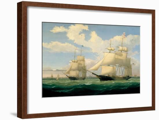 The Ships 'Winged Arrow' and 'Southern Cross' in Boston Harbour, 1853-Fitz Henry Lane-Framed Giclee Print