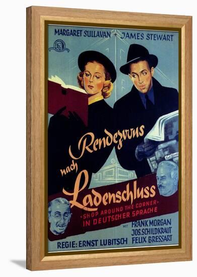 The Shop Around the Corner, German Movie Poster, 1940-null-Framed Stretched Canvas