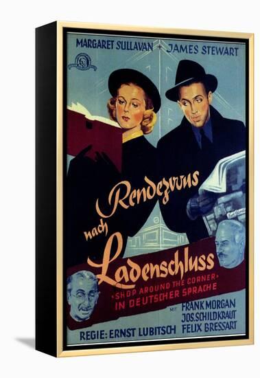 The Shop Around the Corner, German Movie Poster, 1940-null-Framed Stretched Canvas