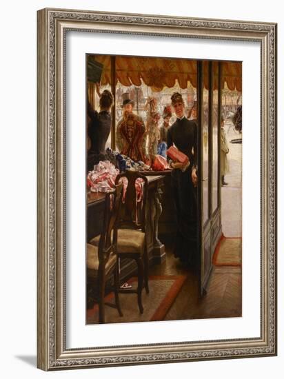 The Shopgirl, 1879-1885-James Jacques Joseph Tissot-Framed Giclee Print